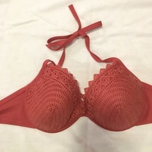 ‘Crocheted’ Halter Style Bathing Suit Top NWT